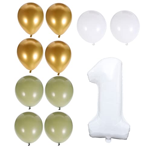 Alasum 1 Satz Zahlenballon Geburtstagsballons 1 Jahr alt Buchstabendekor weiße Verzierungen luftbalondeko party sachen Geburtstagsfeier Latexballons geburtstagsfeier dekoration Emulsion von Alasum