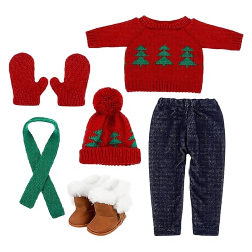 Alasum 1 Set Puppen Weihnachtskostüm Puppenverkleidung Babypuppenzubehör Weihnachtskostüm Puppe Winterpuppen Outfit Weihnachtsmann Kleidung Weihnachtsbaumpullover von Alasum