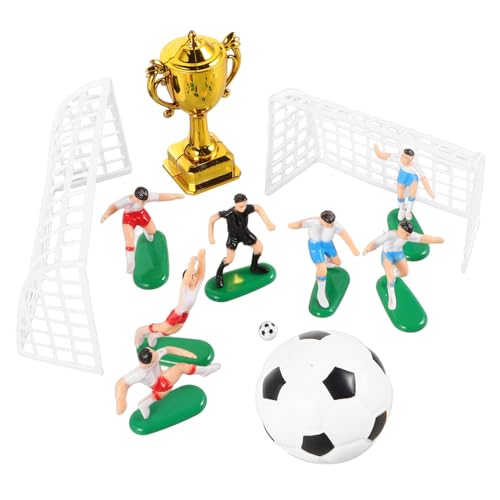 Alasum 1 Set Trophäe Fußballmodell Fußballthema Kuchendekoration Fußballspieler Kuchenaufsatz Fußball Kuchenaufsatz Fußball Puppenhaus Miniatur Fußballfeld Wiederverwendbar von Alasum