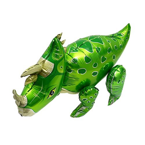 Alasum 1 Stk Dinosaurier-Aluminium-Membran-Ballon tierische Folienballons Triceratops-Ballonfolie luftbalondeko party sachen 3D Triceratops-Ballon 3D-Dinosaurier-Partyballon Green von Alasum