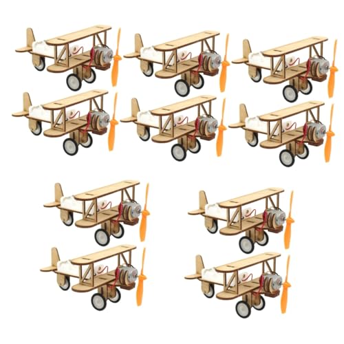 Alasum 10 STK Flugzeugmodell aus Holz bastel Set für Kinder wheinatsgeschenke Holzbausatz Spielzeug Modellflugzeug selber Bauen Spielset Auto DIY Kinder bevorzugen Flugzeugpuzzle aus Holz von Alasum