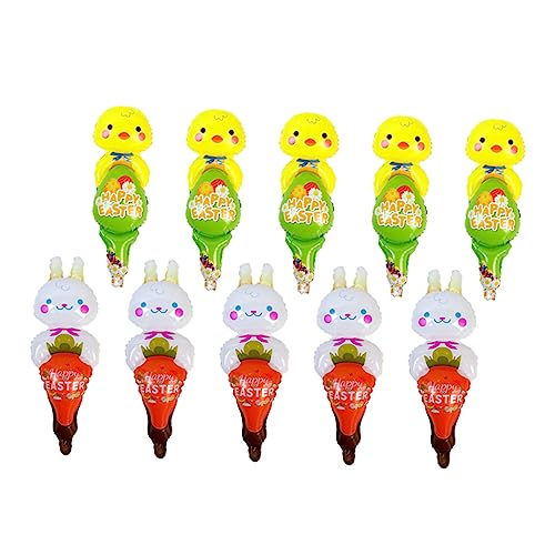 Alasum Ostern Luftballons Stick Set 10 Pcs Aufblasbare Spielzeug Küken Karotte Für Ostern Feier von Alasum