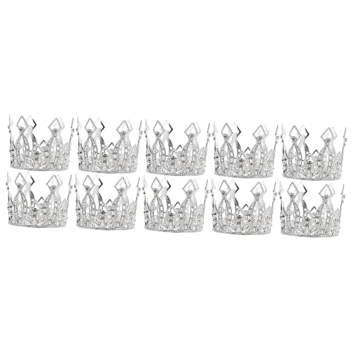 Alasum 10 Stk Kuchen Krone Ramo Buchon-papier Tiara-kuchendekorationen Hochzeitstorte Tischdekorationen Für Hochzeiten Kronen Esstischdekoration Prinzessinnenkuchen Zinklegierung Silver von Alasum