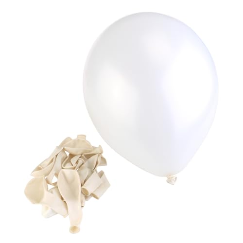 Alasum 100 Stück 10 Hochzeit Latexballon Perlenballons -dusche-ballon Gummiballon Latexballon Zum Geburtstag Party-latexballon Weiß von Alasum