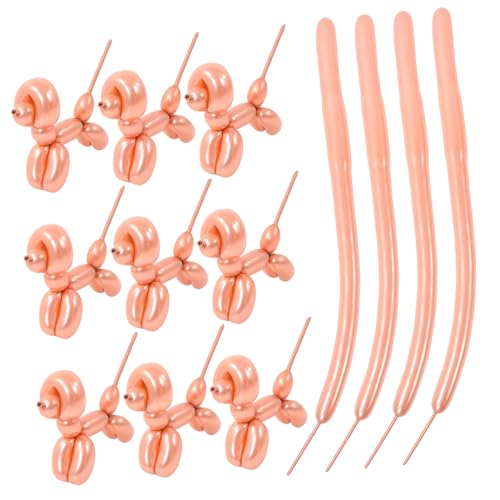 Alasum 100 Stück Metallballons Ballonornamente Szenenlayout Partyzubehör Langer Ballon Emulsion Roségold von Alasum