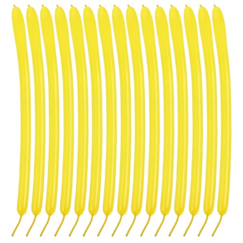 Alasum 100St Ballondekoration funkeln Neonballons pastellfarbene Luftballons Partyballons Partydekoration Partyzubehör Dekorative Luftballons Hochzeit lange Luftballons Emulsion Yellow von Alasum