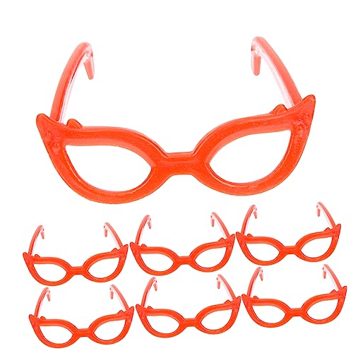 Alasum 100St Puppenbrille Modepuppe Mini-Dekor Puppe Sonnenbrille Puppen Kleidung Puppen Klamotten Sonnenbrillen schnapsgläser 1/6 Puppenzubehör Mini-Sonnenbrille zum Basteln Plastik rot von Alasum