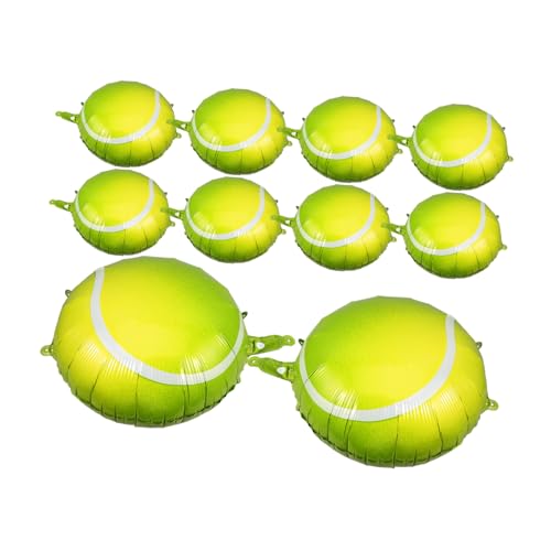 Alasum 10St Aufblasbarer Tennisballon Tennis Ball Volleyball-Ballon Große Tennisball-Folienballons grüne Luftballons Zahlenballons kreativer Ballon Luftballons aus Aluminiumfolie Green von Alasum