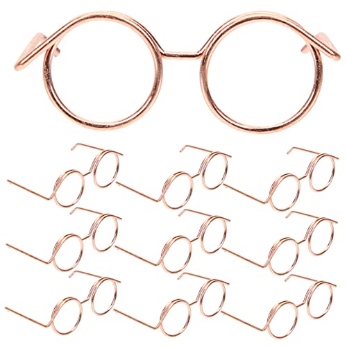 Alasum Puppenbrille Aus Metall mit Drahtrand 10 Stück Miniatur-Brille für Puppen Anzieh-Requisiten von Alasum