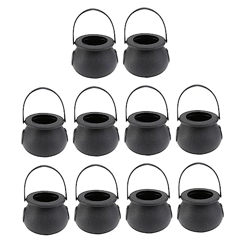 Alasum 10St Süßigkeiten Eimer schwarzes Dekor Halloween-Partybevorzugung halloween kürbis halloween pumpkin Mini Körbe schwarze Tragetasche tragbare Süßigkeiteneimer Halloween-Requisiten von Alasum