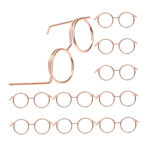 Alasum 10st Puppenzubehör Puppengläser Zur Dekoration Puppenbrille Schwarz Puppenbrillen Miniatur-Brillen-Requisiten Brillenrequisiten Zum Anziehen Puppe Mini-Brille Metall von Alasum