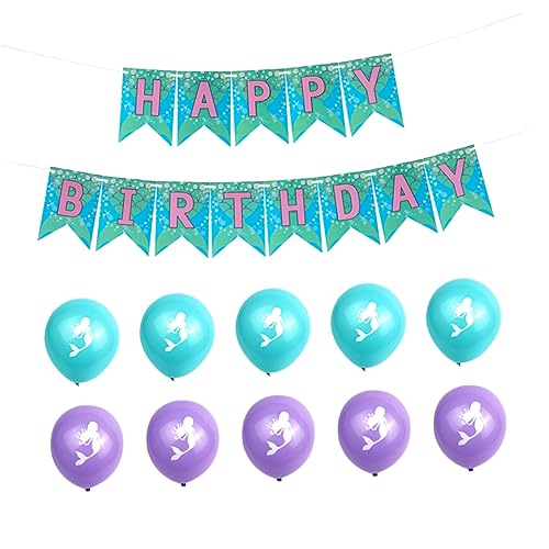 Alasum 11 Stück 1 Satz Ammer Bedrucken Ballons Bedrucken Luftballons Mit Meerjungfrauenmotiven Partyballons Meerjungfrau-banner Geburtstag Luftballons Unter Den Meeresballons Latexballons von Alasum