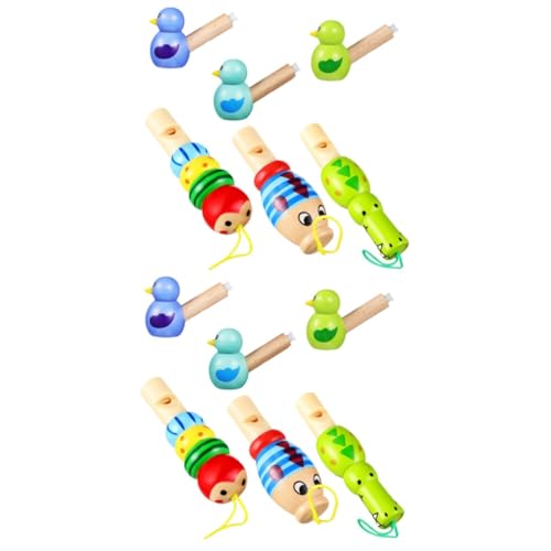 Alasum 12 Stk Cartoon-vogelpfeife Lustige Partygeschenke Kinderspielzeug Lernspielzeug Für Babys Spielpfiff Partypfeife Cartoon-pfeife Spielzeug Musikinstrumente Für Babys Hölzern von Alasum