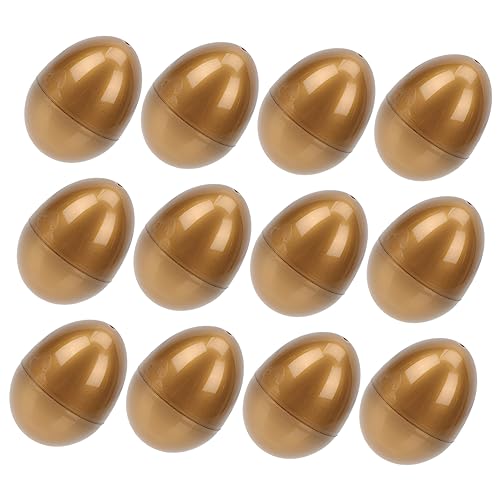 Alasum 12 Stk Ostereier easter egg set easter egg decoration klares Osterei leere Eier Füller für Osterkörbchen Goldfüllbare Eier Osterkorb Ostergeschenke Ostervorräte Plastik Golden von Alasum