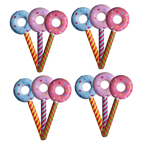 Alasum 12 Stk aufblasbares Donut-Spielzeug Donut-Ballon-Spielzeug aufblasbare Krachmacher Aufblasbare Jubelstöcke aufblasbare Lutscher ballons balloons balons Partyballon Ballon-Dekor PVC von Alasum