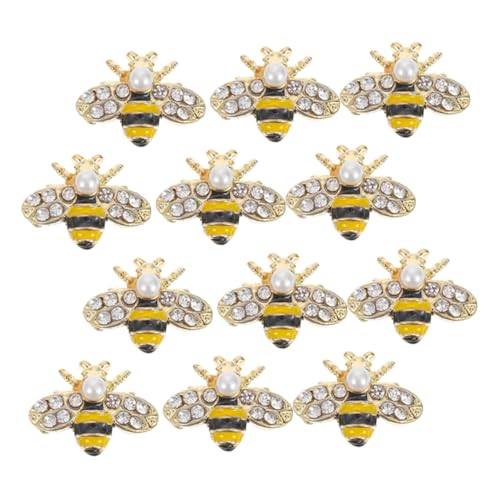 Alasum 12Pcs Bienennagelkunstzubehör Nagel Charms Nagelkunstaufkleber Biene DIY-Anhänger nagel dekoration nägel zubehör winzige Nagelanhänger Nagelschmuck Dekoration Zinklegierung von Alasum