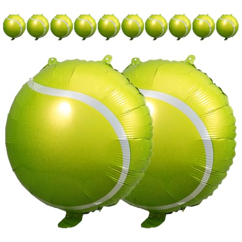 Alasum 12St Tennisballon Tenniszubehör Jumbo Tennisbälle Masse Ballons Masse Tennisparty aufblasbarer ball luftballons Dekorationen für Geburtstagsfeiern Partyballons Aluminiumfolie Green von Alasum