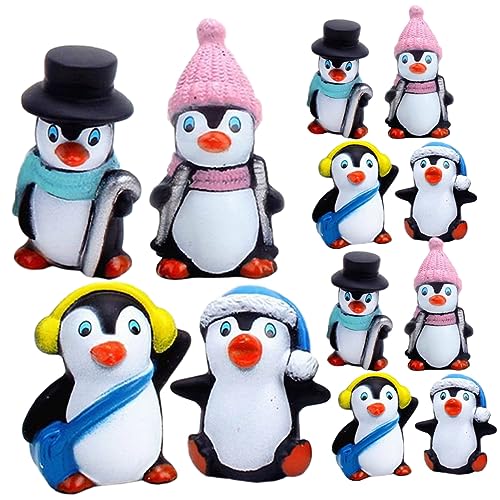 Alasum 12St Winter-Pinguin-Ornament kleine Terrarienfigur positiver Pinguin Pinguin-Becher Pinguine miniaturfiguren miniaturen Figuren Toy Pinguin- kleines Pinguindekor Vinyl von Alasum