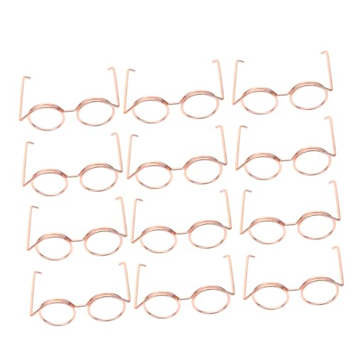 Alasum 12st Puppenbrille Brille Zum Anziehen Der Puppe Accessoires Für Puppenkleidung Kostümzubehör Für Minipuppen Mini-Puppen-Sonnenbrille Miniaturbrille Minipuppenkostüm Metall von Alasum