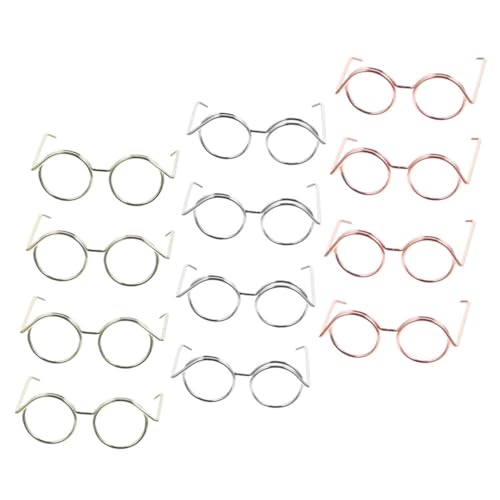 Alasum 12st Zubehör Für Puppenbrillen Kleine Puppe Anziehpuppe Puppe Sonnenbrille Puppe Mini Mini-Sonnenbrille Puppenbrille Deko-Puppe Minibrille Für Puppe Mini-Brille Kupferkabel von Alasum