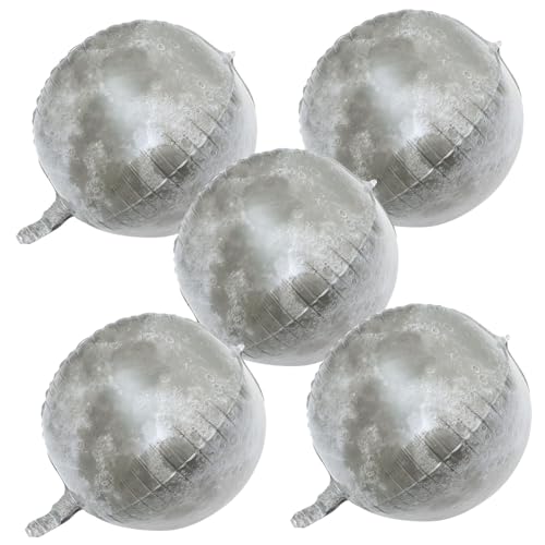 Alasum 15 Stk -ballon Ornament Des Planeten 4d-weltballons Planetenballons Partyballon Zum Thema Planet Runder Planetenballon Ballon Mit Planetenmuster Aluminiumfolie Grey von Alasum