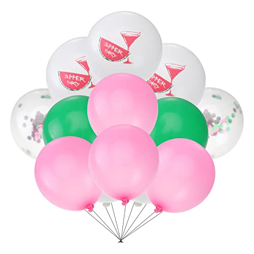 Alasum 15St Sommerballons Luftballons für die Sommerparty Regenbogen-Konfetti-Luftballons Hochzeitsballons Sommerdeko party ballons partyballons Partyzubehör Latexballons Green von Alasum