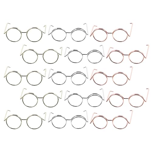 Alasum 15st Puppenbrille Sonnenbrille Zwerge Mädchenspielzeug Mini-Brille Für Puppen Funkeln Rand Trendig Miniatur Gefälscht Menschen Puppe Mit Gläser Zubehör Gothic Kupferkabel von Alasum