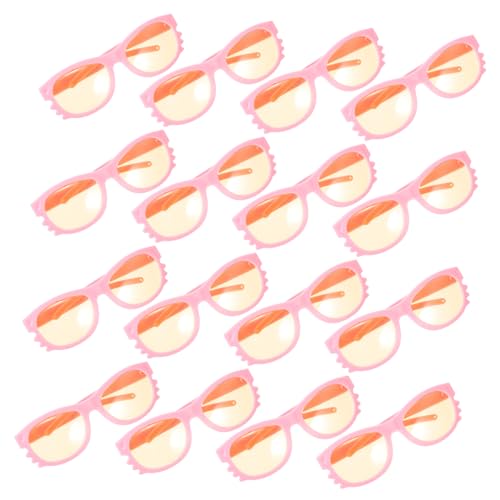 Alasum 16St Minipuppenbrille Puppe Verkleidet Brille Puppen-Cosplay-Brille Puppen Sonnenbrille doll Accessories plastikpuppe Cosplay Brille entzückende Mini-Sonnenbrille Rosa von Alasum