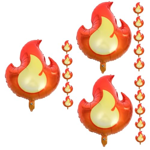 Alasum 18 Stk Flammenballon Feuerwehrauto-Partydekoration falsches Lagerfeuer Olympische Ballons geburtstagsdekoration hochzeit Party-Dekorationsballons Flammenaufkleber Aluminiumform rot von Alasum