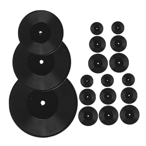 Alasum 18 Stk Mini-vinylmodell Puppenhaus-schallplatten Puppenhaus-musikzimmer Vinyl-cd-wanddekoration 1 12 Vintage-puppenhauszubehör Miniatur-schallplattenalben Vinyl-album Black Plastik von Alasum