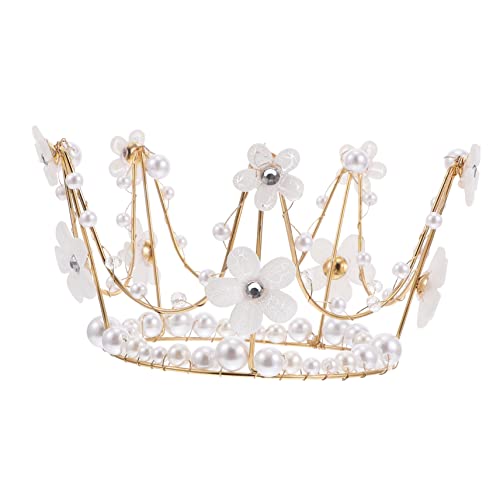 Alasum 1Stk Kronenkuchen dekorieren Hochzeitskopfschmuck für die Braut Strass-Prinzessin Perlenschmuck hochzeitsdeko Kuchen Topper Party-Kuchen- Geburtstagskuchen-Ornament Legierung von Alasum