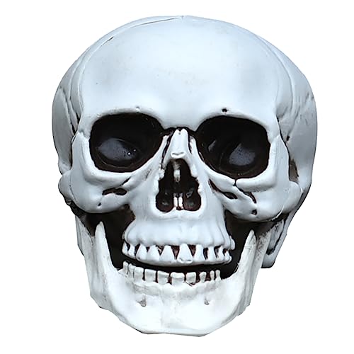 Alasum 1stk Simulationsschädel Totenkopffiguren Skelettschädel Herzstück des Schädelkopfes Kniffliges Spielzeug - Halloween- Halloween-tischdekoration Plastik Weiß von Alasum