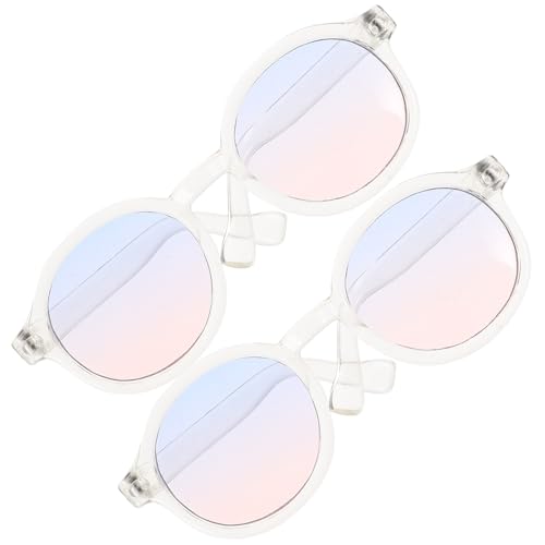 Alasum 2 Paar Puppe Mini-Brille Zubehör Ovale Retro-Sonnenbrille Für Damen Gläser Trendig Sonnenbrille Polarisiert Ästhetische Sonnenbrillen Damen Lustige Sonnenbrillen Für Frauen Plastik von Alasum