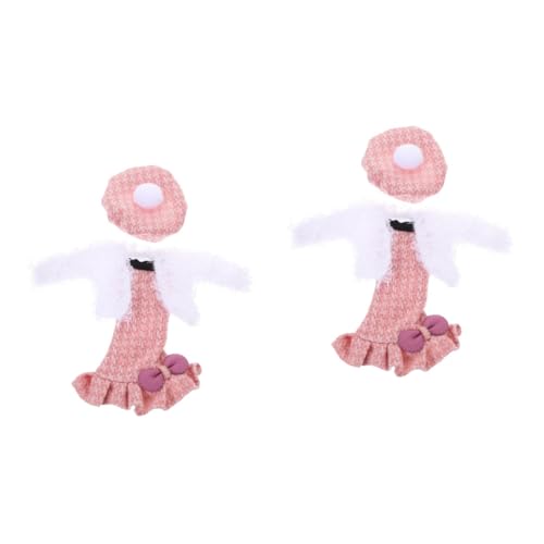 Alasum 2 Sätze Puppenkleidung Mädchen Spielzeug Kinder-Mädchen-Kleidung Prinzessin Braut Kostüm Puppen Kleidung doll Accessories dekoratives Puppenkleid zartes Puppenkleid Stoff Rosa von Alasum