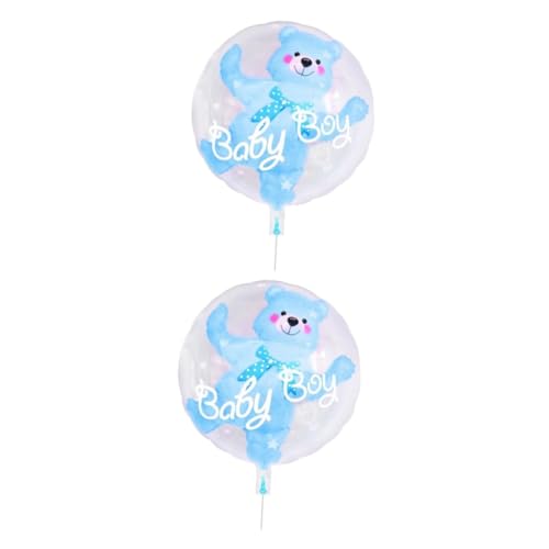 Alasum 2 Stk Transparente Kugel Schöner Cartoon-ballon Weihnachtsballon Blaues Dekor Transparenter Ballon Transparente Luftballons Klare Luftballons Bärenballon Bobo-ballon Blue Nylon von Alasum