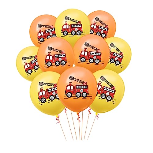 Alasum 20 Stück 12 Latexballons ballonie kidsballonie geburtstagsluftballons birthday balloons Luftballons mit Feuerwehrauto-Muster LKW-Verzierung Ballons bedrucken Partyballons von Alasum