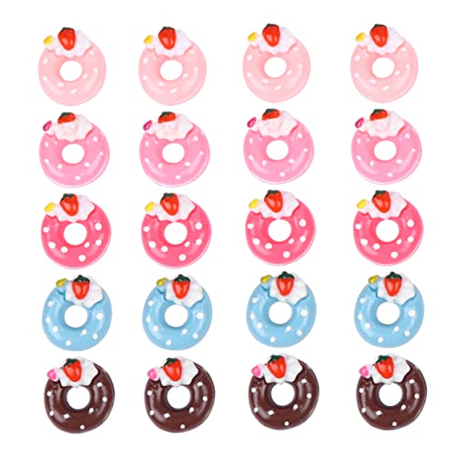 Alasum 20 Stück DIY Donut Zubehör Süßigkeiten Telefon Muschel Ornament Künstliches Donut Design Zubehör DIY Zubehör Harz Dekoration DIY Projekte Bastelbedarf Kunststoff von Alasum