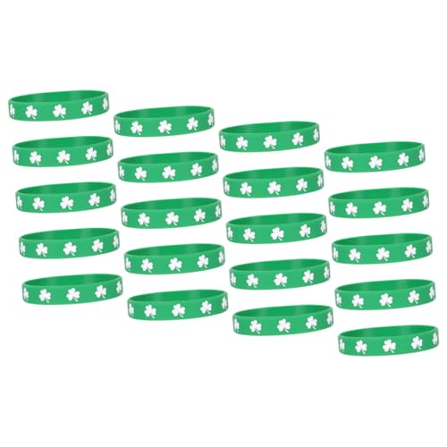 Alasum 20St Kleeblatt-Armband Männer-Frauen-Armband Armbänder für draußen st. Patrick Day Accessoires st. Patricks Day Armband dekorative Silikonarmbänder irisches Armband Kieselgel von Alasum