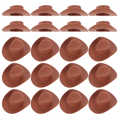 Alasum 20St Mini-Cowboyhut für kinderspielzeug Geburtstagsgeschenk Toys for Kleiner Hut Plastikhüte Plastikhut Miniatur-Puppenhüte Miniaturhut Brown von Alasum