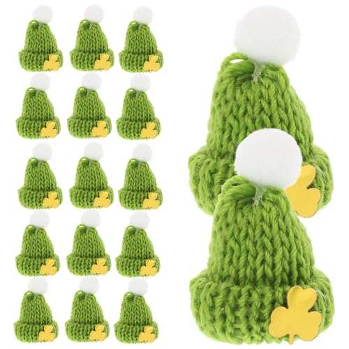 Alasum 20st Mini-entenhut Mini-hüte Grüne Hüte Haustierhüte Kleine Gelbe Entenhüte Kleine Zylinder Miniaturhüte Puppenhüte Kleine Hüte Irische Hüte Miniatur-weihnachtsmützen Garn Green von Alasum