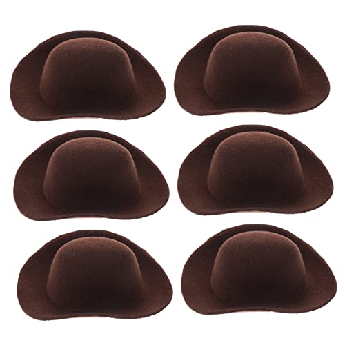 Alasum 24 STK Mini-Cowboyhut Kleiner Cowgirlhut Puppenhutzubehör Minihüte zum Basteln Puppenhüte Mini-Hüte Kinder cowboyhut Mini cowboyhut Mini-Hut Hut für Minihauspuppe Stoff Light Brown von Alasum