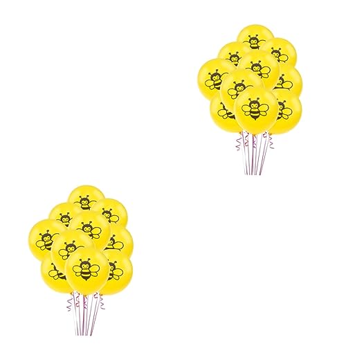 Alasum 24 Stück 12 Latexballons Bienenballons Bausatz Für Partyballons Zubehör Für Partydekoration Yellow von Alasum