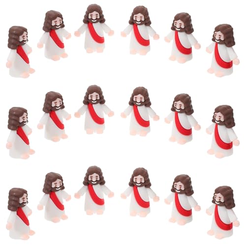 Alasum 24st Jesus-statue Terrassen-jesus-figur Mikrogarten-jesus-figur Miniatur-jesus Gartenminiatur Jesus Cartoon-jesus-skulpturen Cartoon-jesus-modelle Mini-jesus-figuren Pvc Rot von Alasum