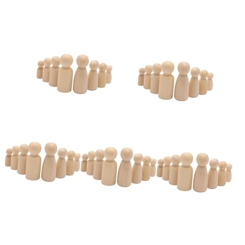 Alasum 250 STK Holzpuppe Selber Färben Kinderspielzeug Leere Puppen Selber Machen Handgefertigte Peg-Puppen Dekorative Puppenkörper Holzpuppe Selber Zeichnen DIY-Graffiti-holzpuppe Bambus von Alasum