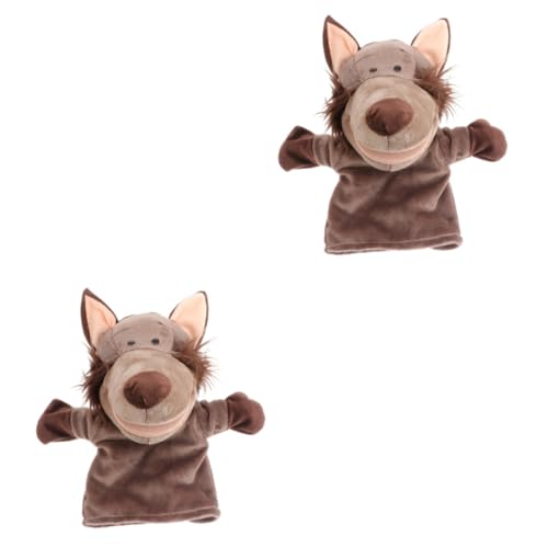 Alasum 2St Handpuppe Zeigen Spielzeug für Kleinkinder mha plüsch interaktives Spielzeug kinderspielzeug Wolfs Wolves Geschichte sprechende Handpuppe Rollenspiel Handpuppe Plüschstoff Grey von Alasum