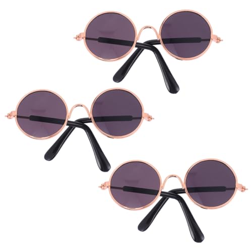 Alasum 2St Mini-Brille Puppe Retro-Sonnenbrille Bausatz Haustier Sonnenbrille tierkostüme doll Accessories Funny Toys Fun Toy Hund Brille Mini-Sonnenbrille Kunststoff Black von Alasum