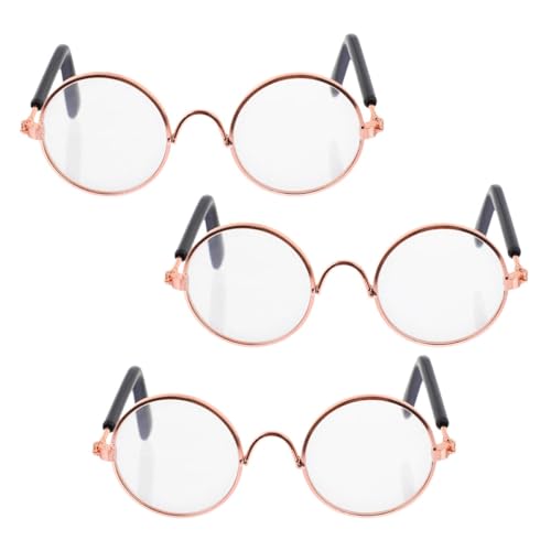 Alasum 2St Mini-Brille Puppen Kleidung Puppen Klamotten Vintage-Sonnenbrille Haustierfoto Retro-Brille schnapsgläser Haustier Sonnenbrille Mini-Puppen-Sonnenbrille Kunststoff Transparent von Alasum