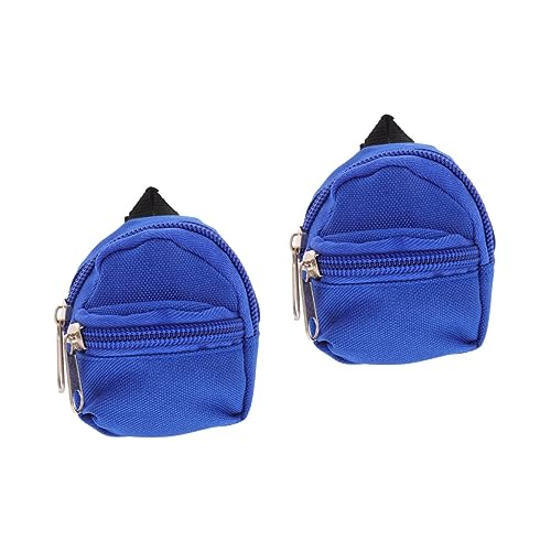 Alasum 2St Puppenrucksack Rucksack für Puppen Schließfach Heimzubehör Miniatur Puppen Kleidung für puppenkleidung rucksäcke bjd Puppe Rucksack Mini-Hausdekoration Polyester Blue von Alasum