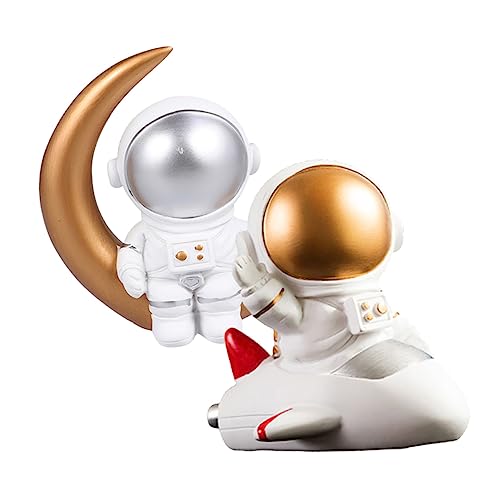 Alasum 2st Astronauten-ornamente Kuchen Spielzeug Astronauten-dekor Weltraumspielzeug Tortendeko Für Kinder Raumfahrerfiguren Raumfiguren Kuchen-tischdekorationen Miniaturdekoration Harz von Alasum