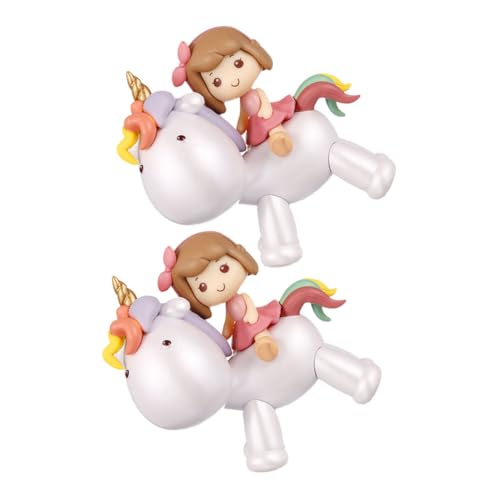 Alasum 2st Einhorn-kuchendekoration Cupcake-puppen Partydekorationen Kuchendeckel Für Babys Schreibtischdekorationen Tortenaufsatz Für Mädchen Miniaturstatuen Desktop-dekorationen Pvc von Alasum